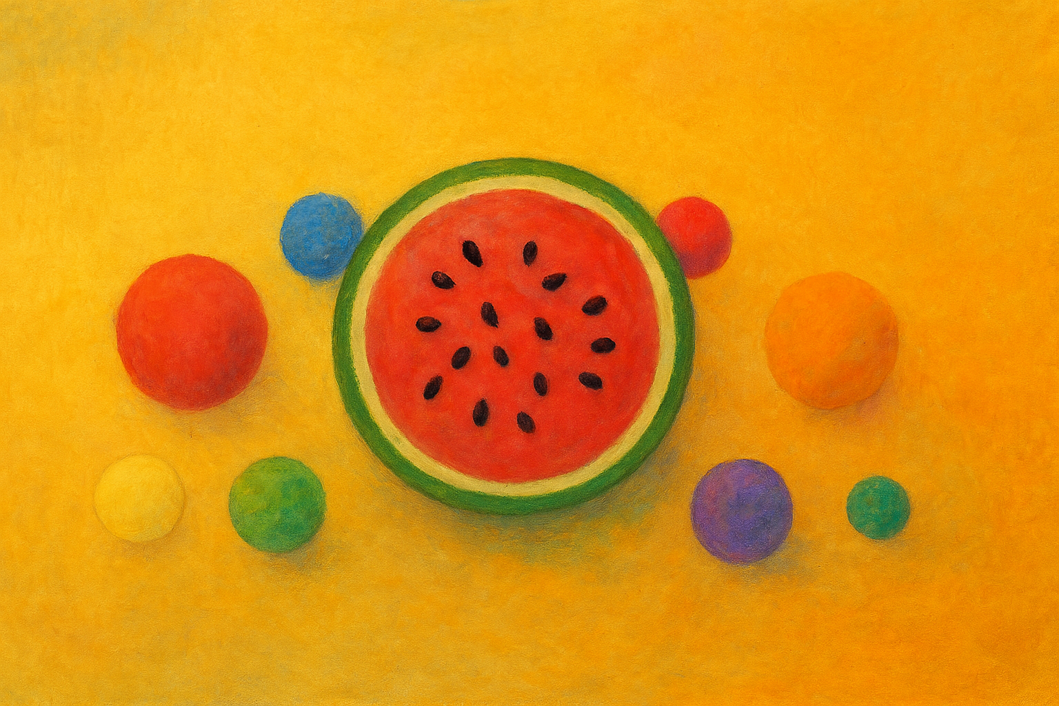 AI No Suika game image with colorful fruits